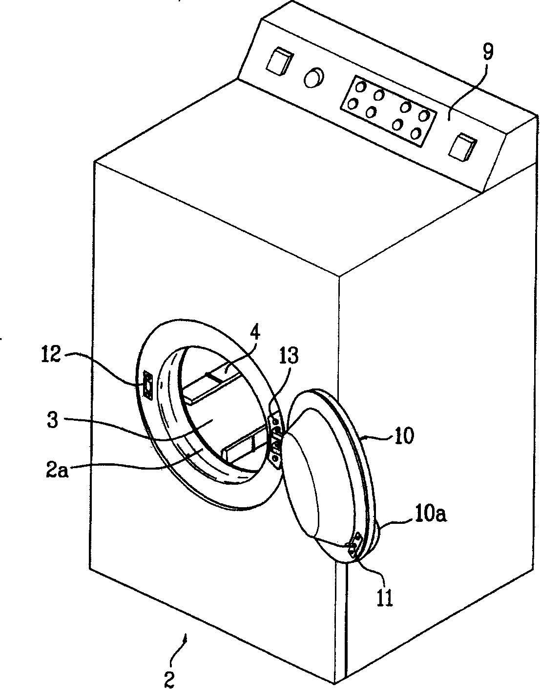 Components for barrel washing machine door