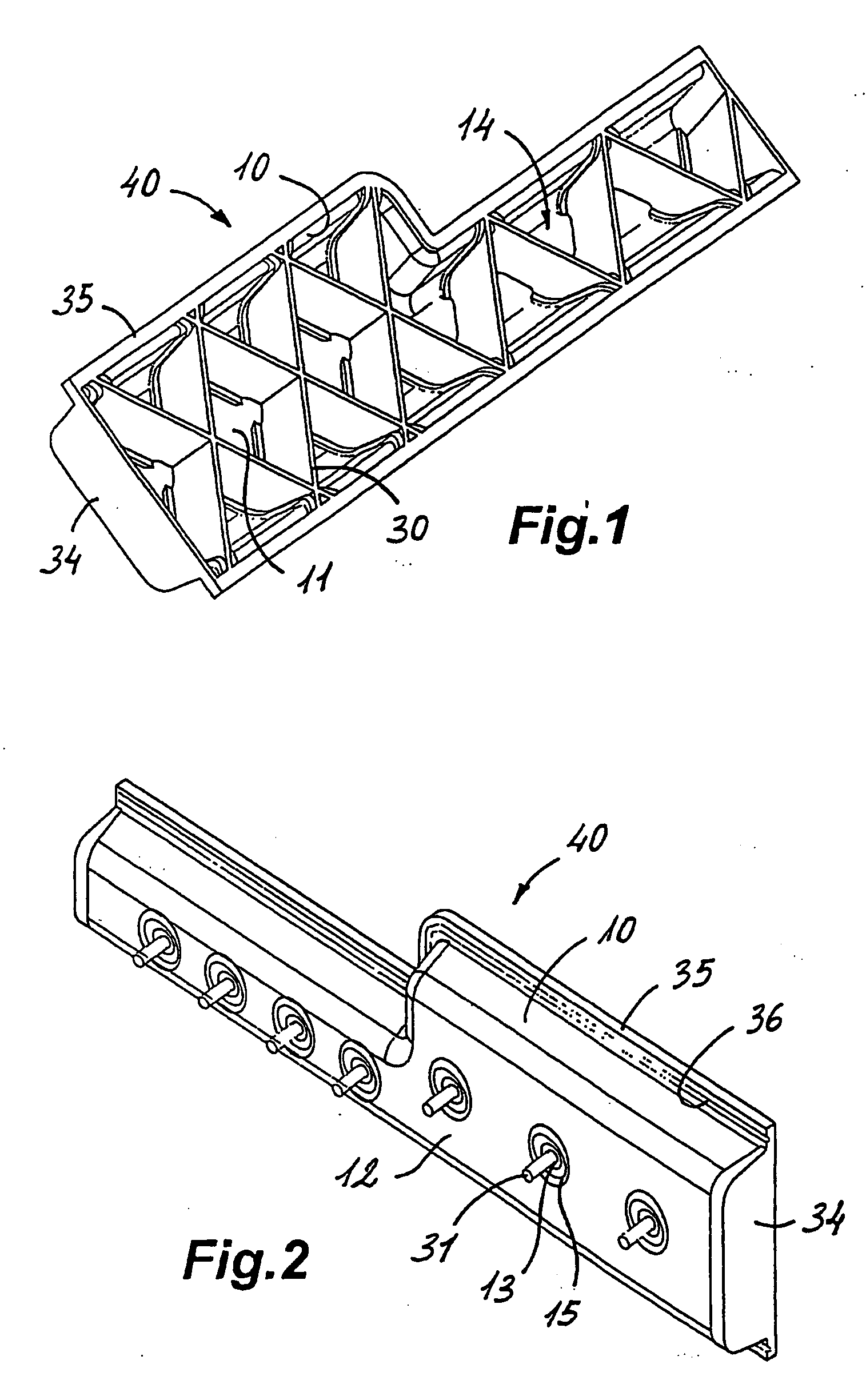 Method for the production of a structural part comprising a rigid material and a plastic material, and structural composite part thus obtained