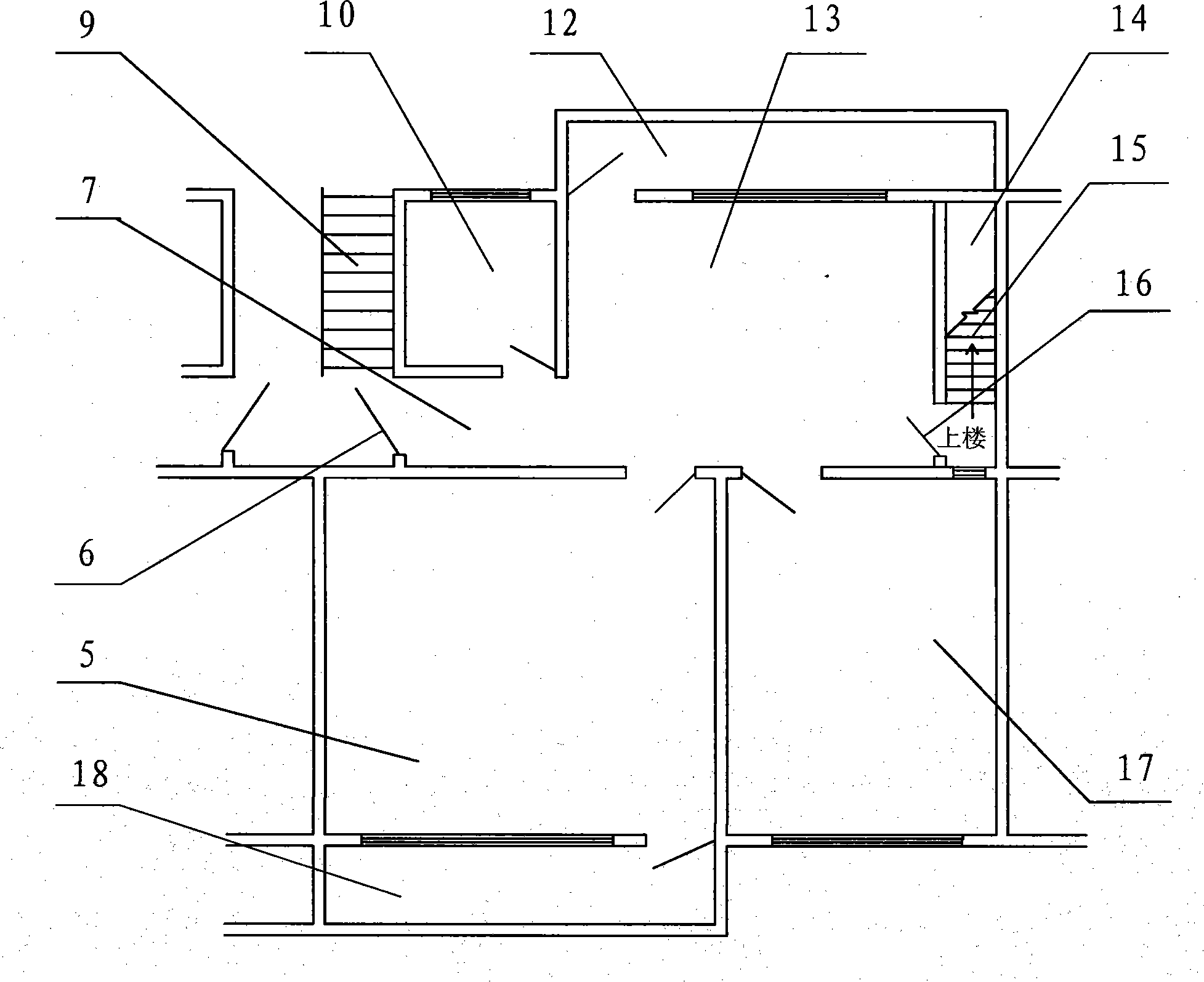 House with unequal floor heights