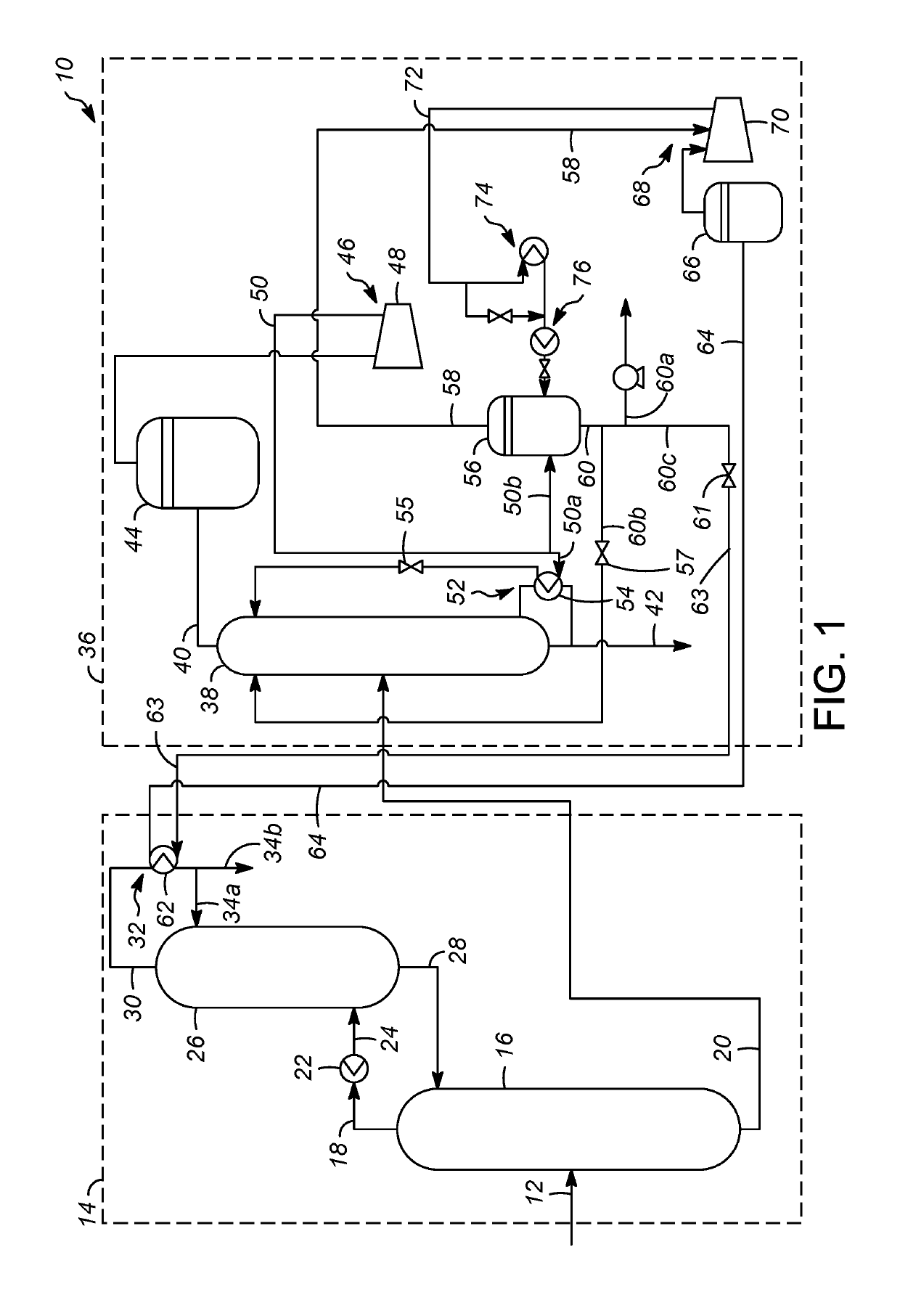 Process for recovering heat from a hydrocarbon separation