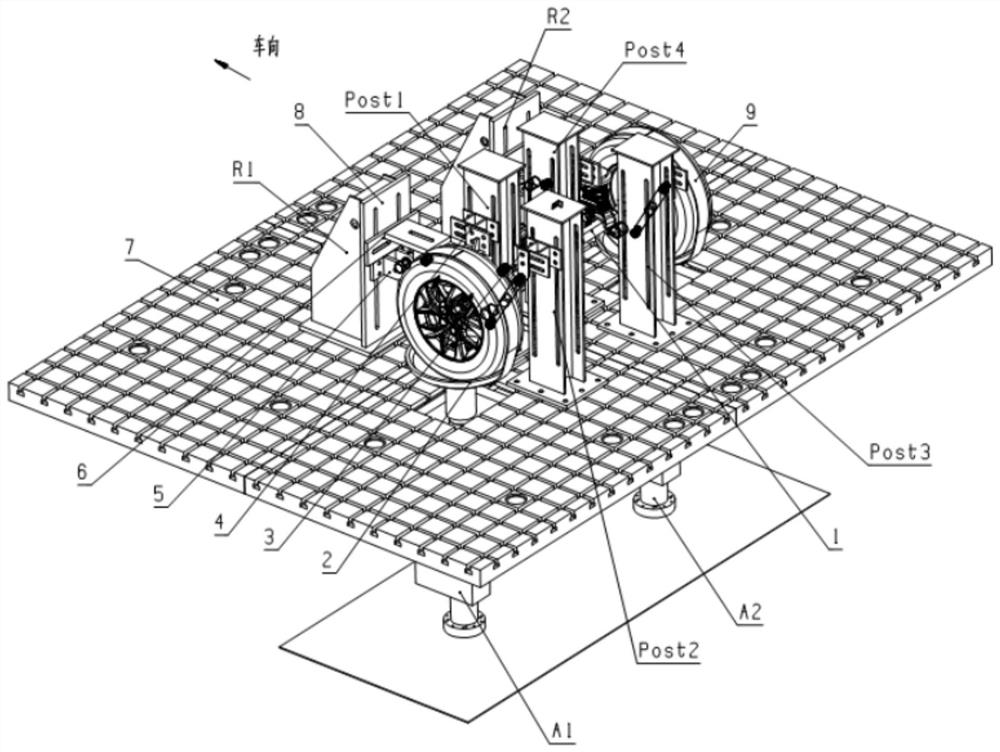 Fatigue durability test device and method for multi-link rear suspension axle housing assembly