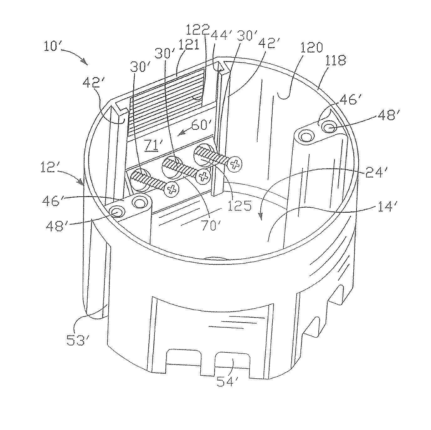 Electrical box with movable mounting system