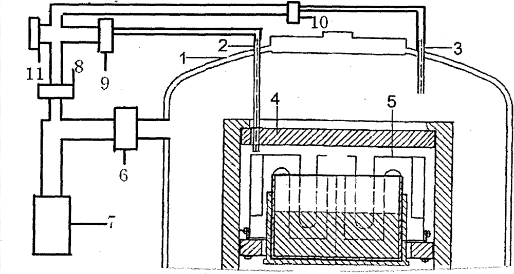 Evacuating device of temperature thermocouple casing of photovoltaic polycrystalline silicon ingot casting furnace