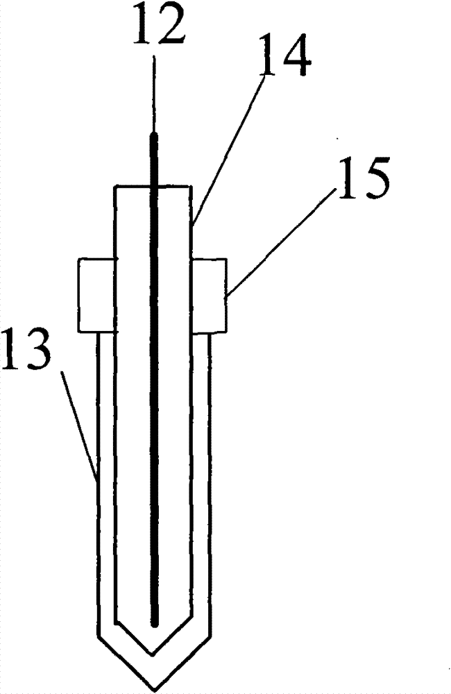 Evacuating device of temperature thermocouple casing of photovoltaic polycrystalline silicon ingot casting furnace