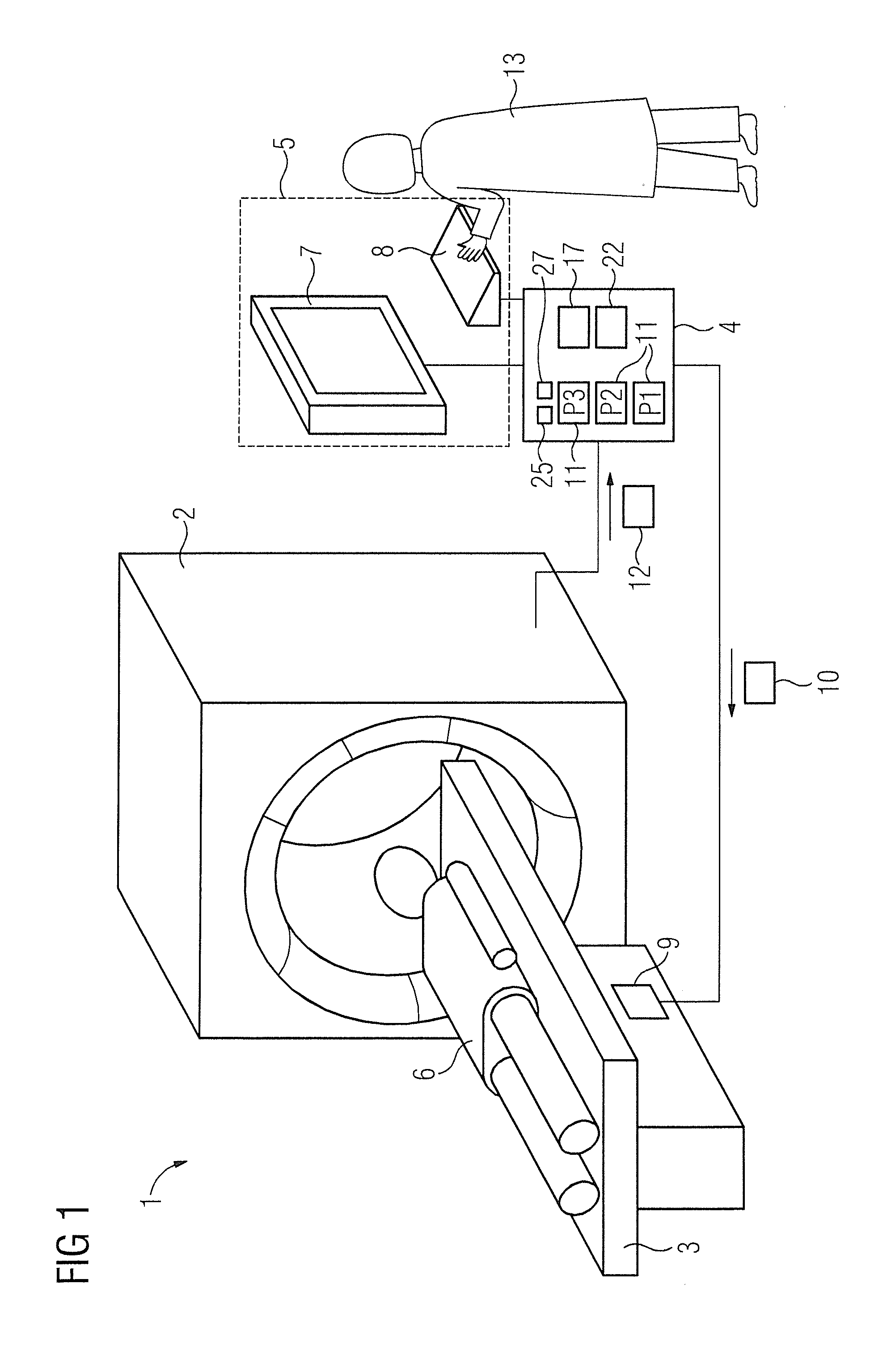 Method and apparatus for adjustment of a table position in a medical data acquisition scanner