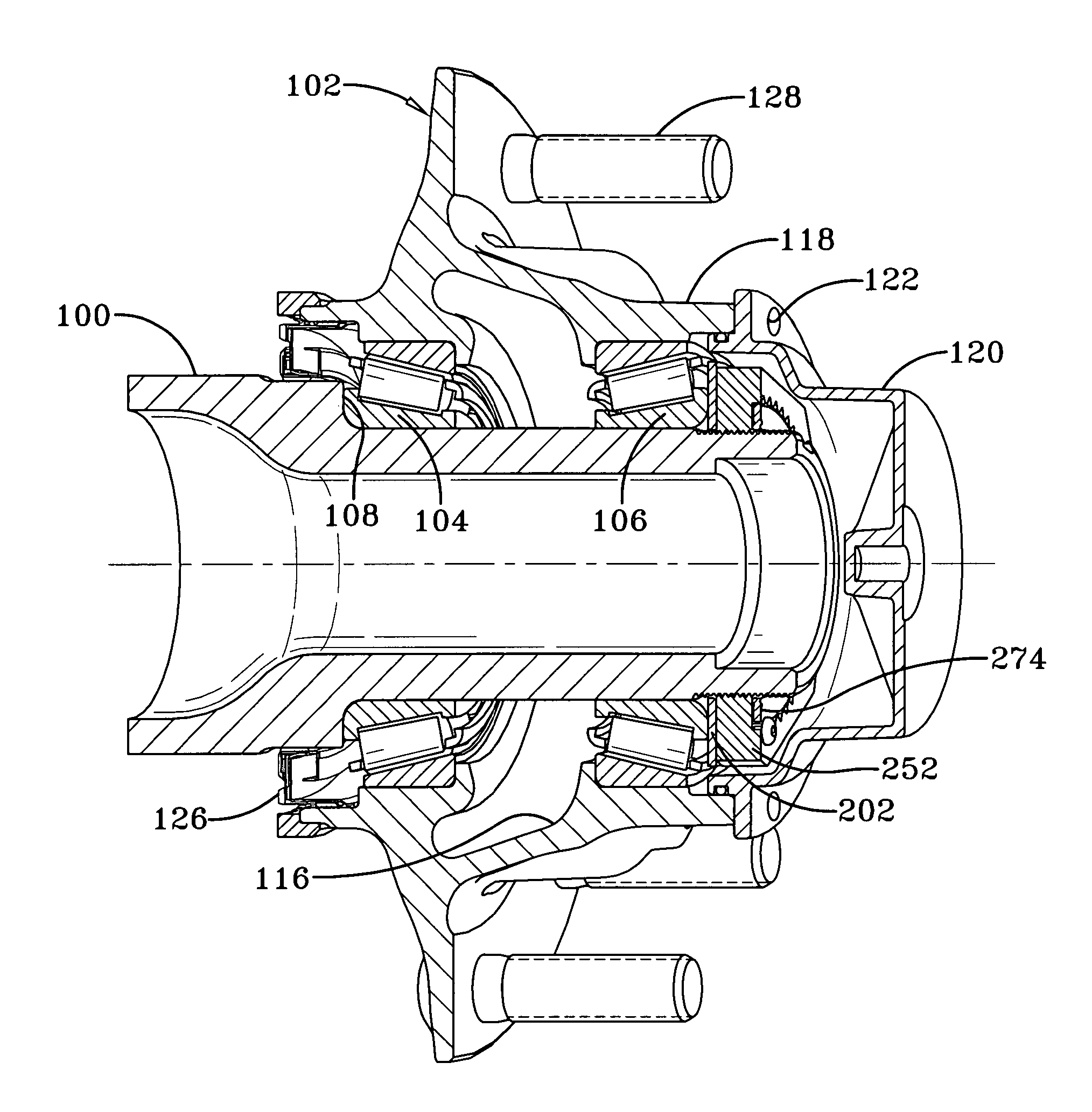 Axle spindle and wheel end assembly