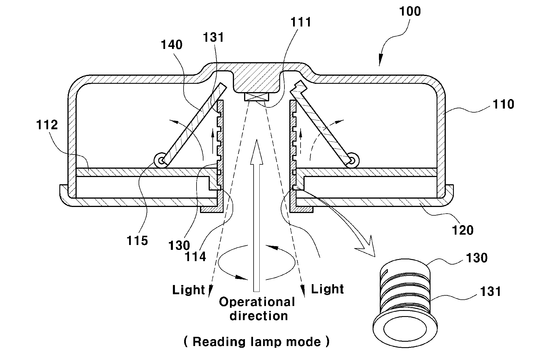 Multifunctional lamp for vehicle interior