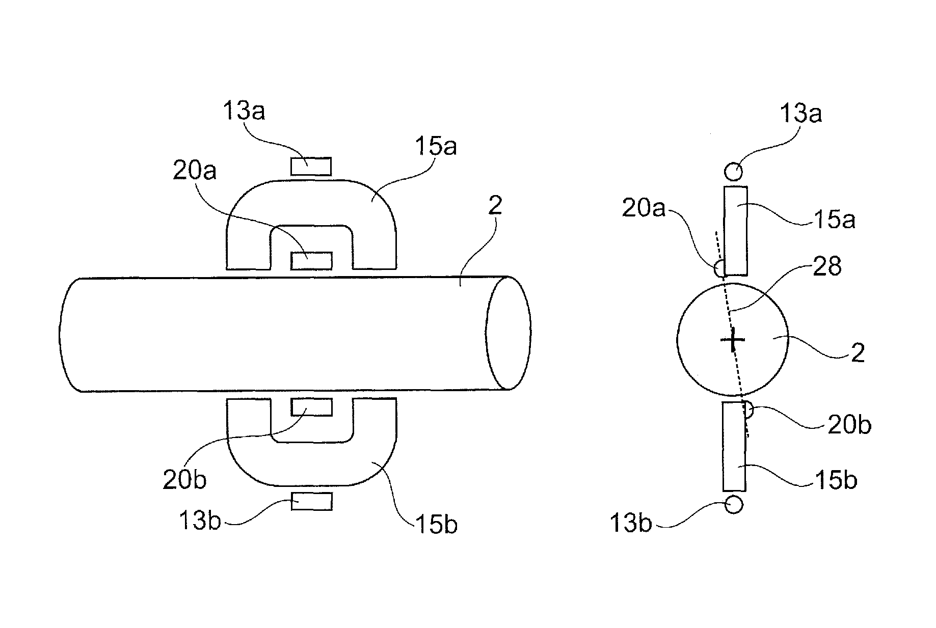 Active mechanical force and axial load sensor