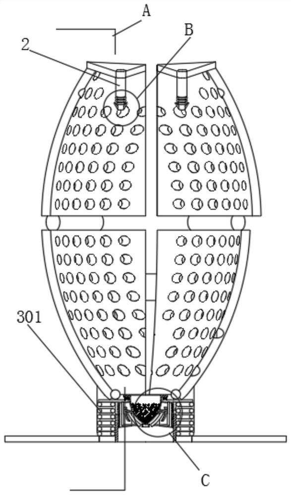 Open ripe durian shelling device