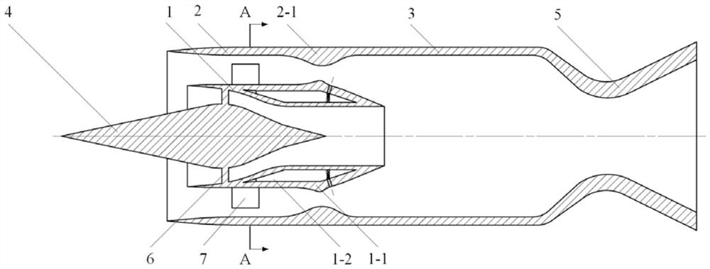 Rotary detonation combustion chamber adopting pneumatic inner column