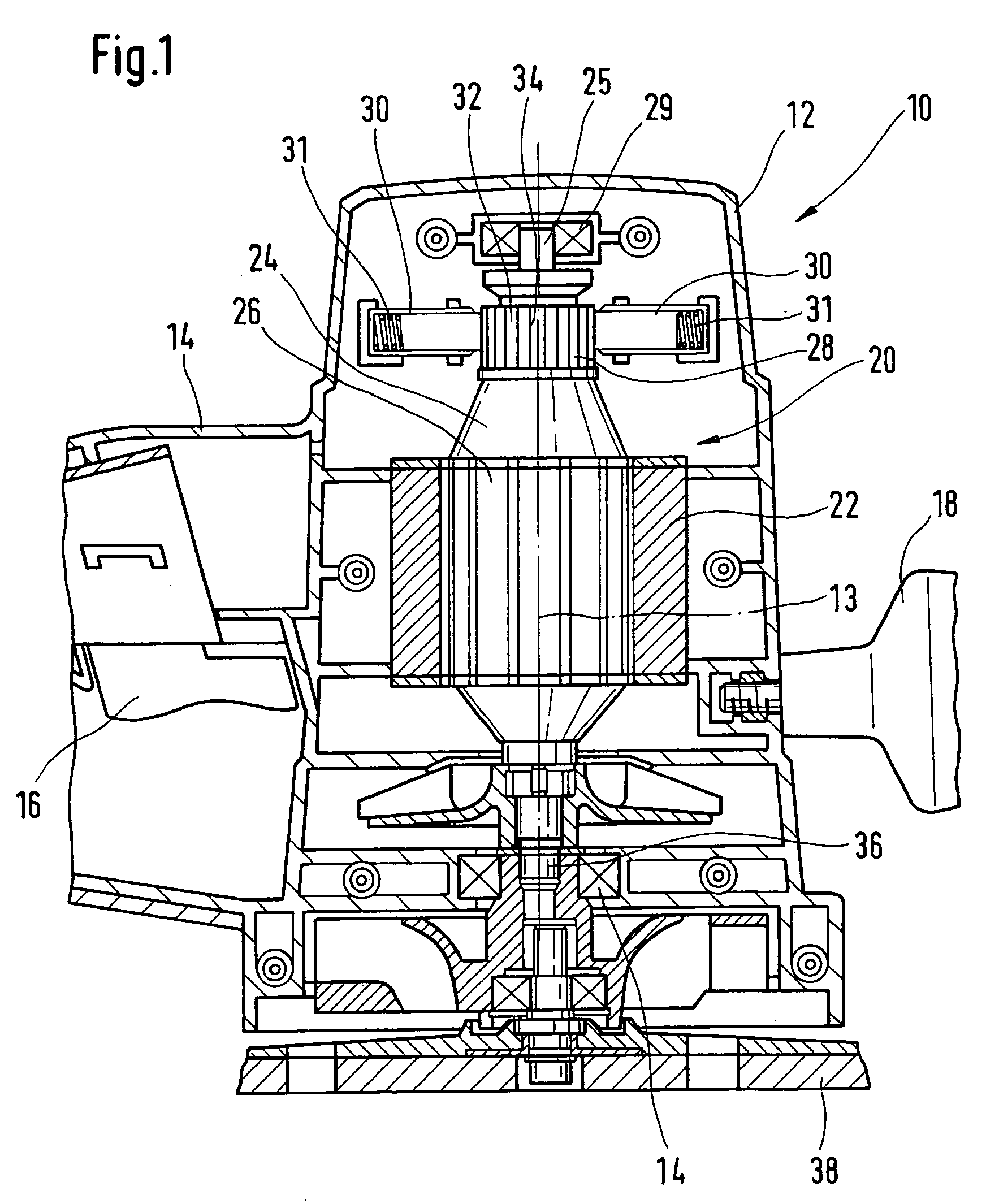 Electric manual machine tool driven by an electric motor