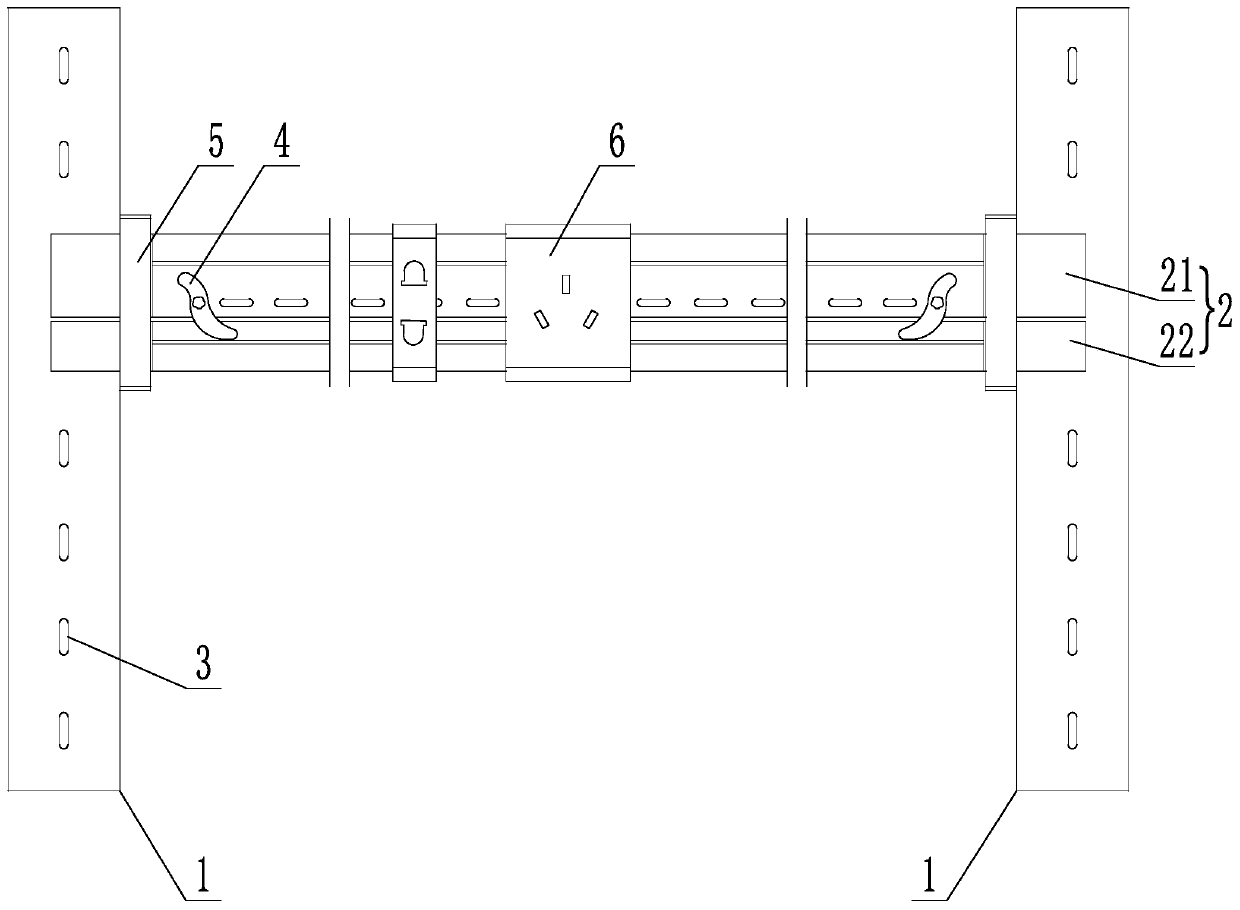 An electrical beam installation structure