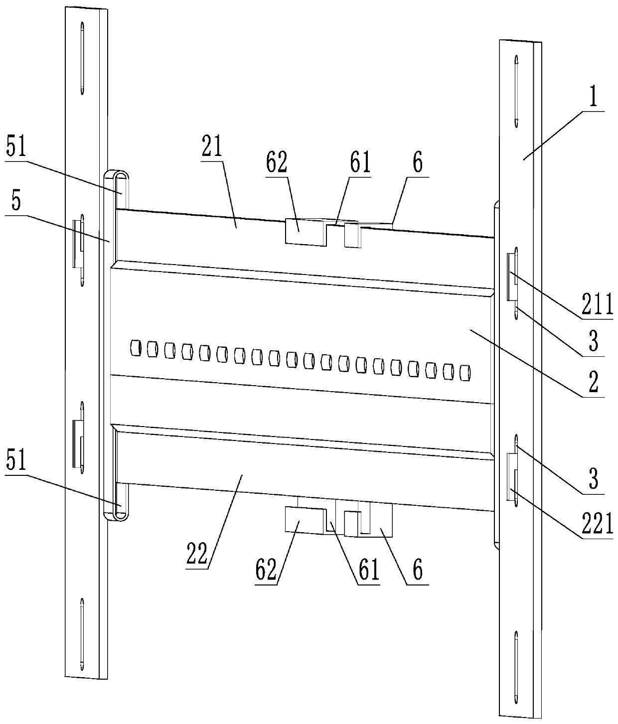 An electrical beam installation structure