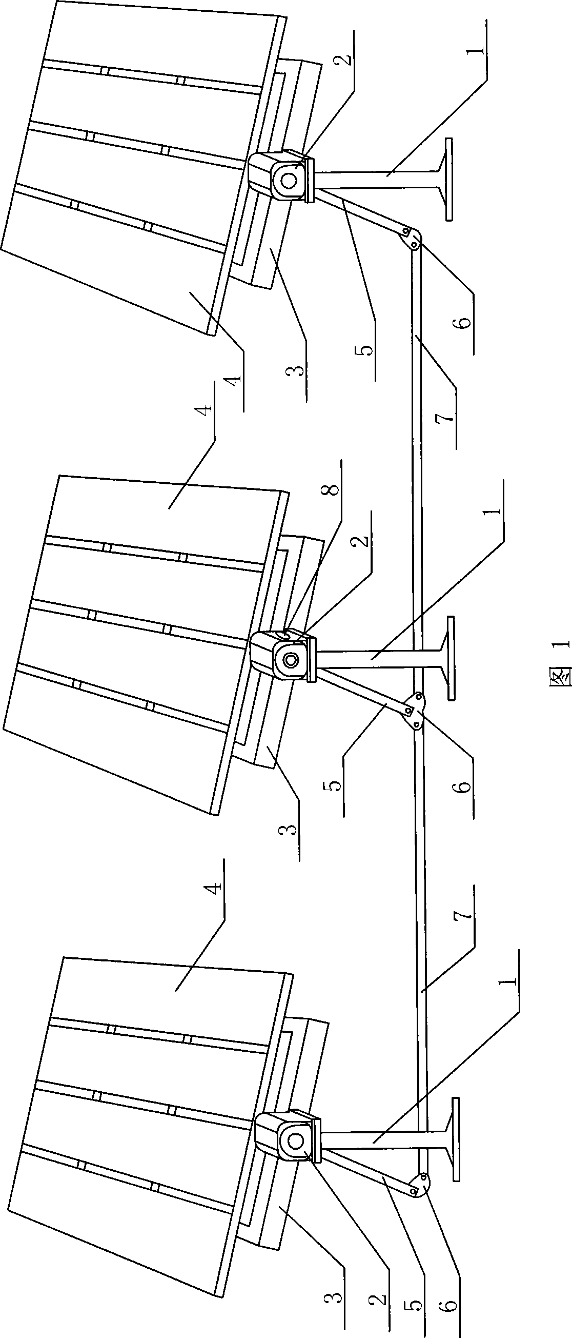 Solar energy linkage rod sun-following electricity generation plant