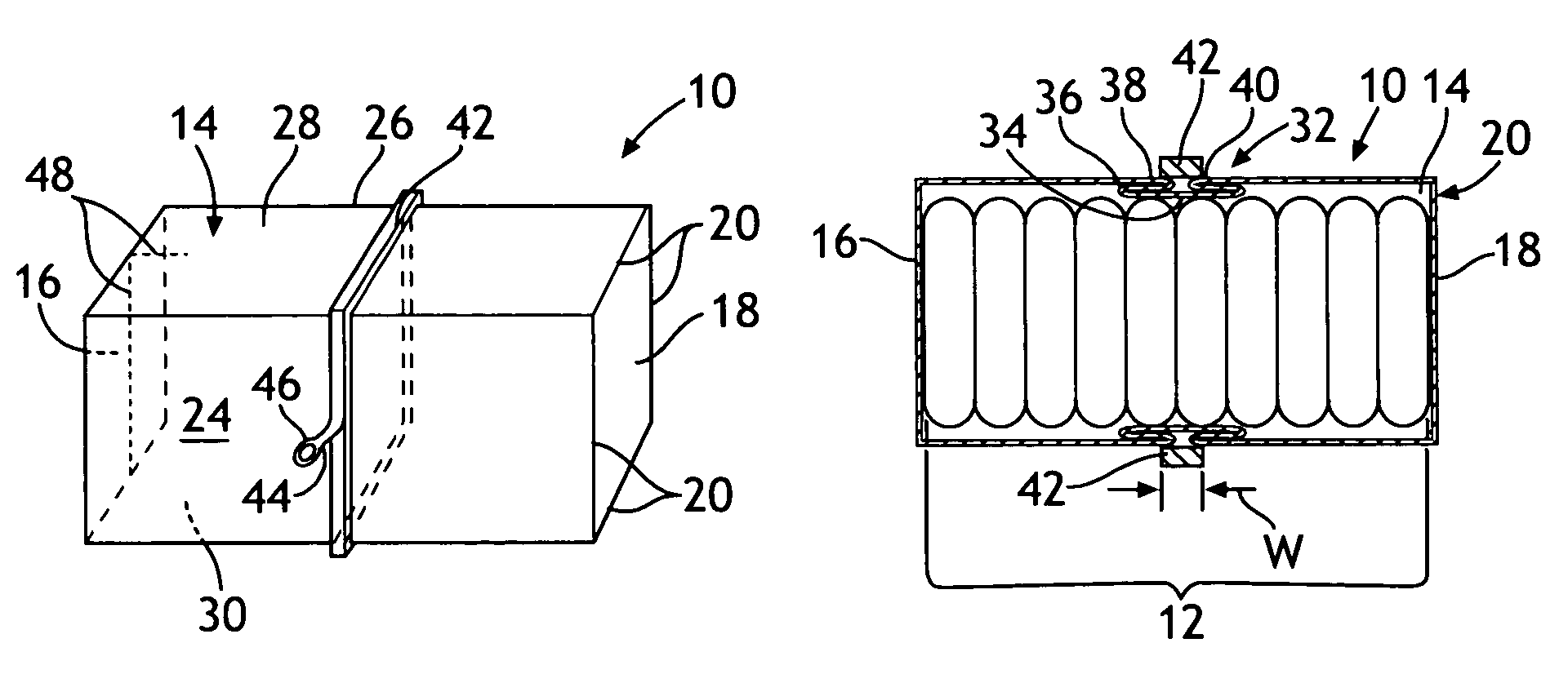 Compressed package having an expansion mechanism