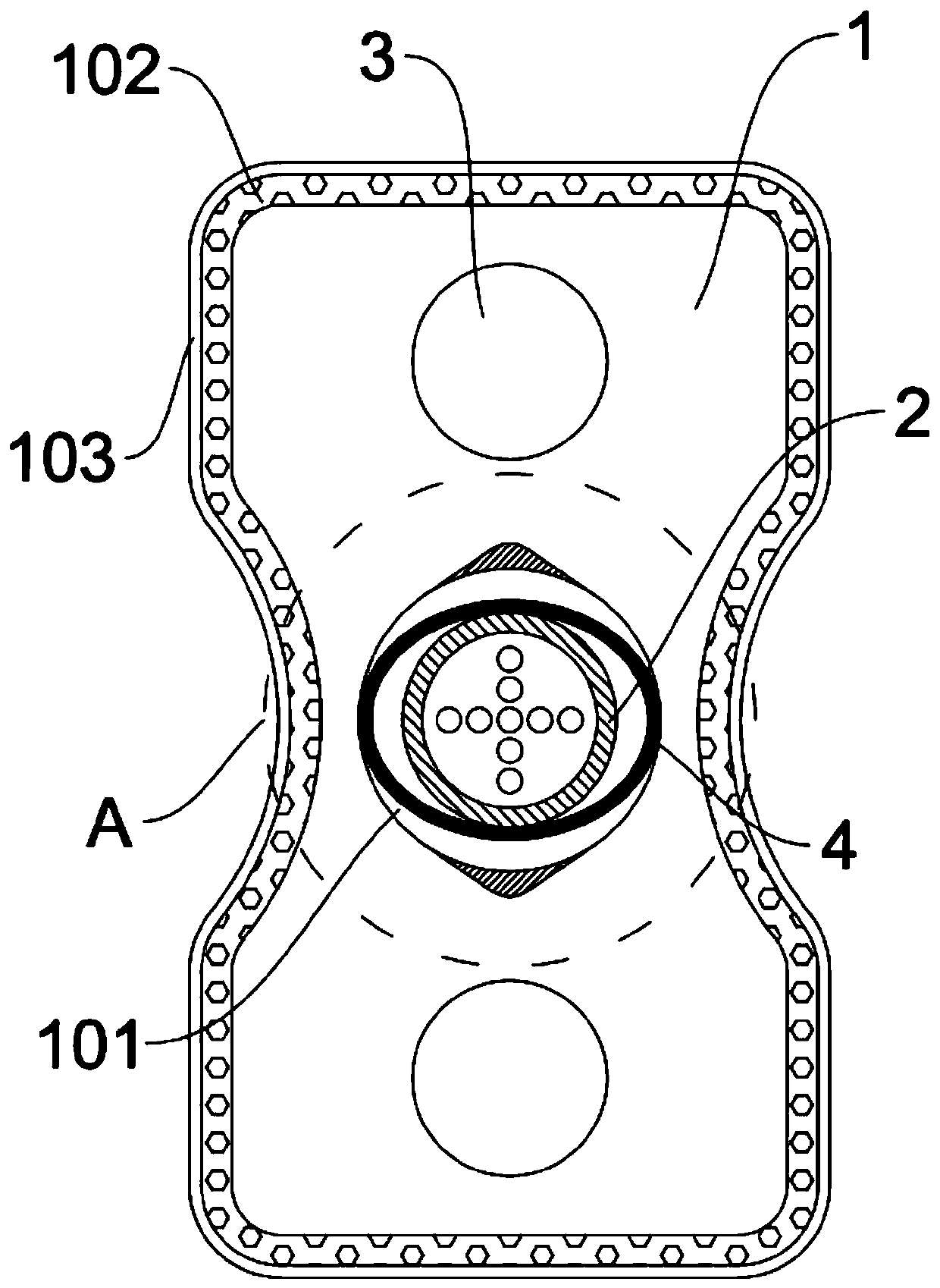 Rat-bite-proof butterfly-shaped optical cable