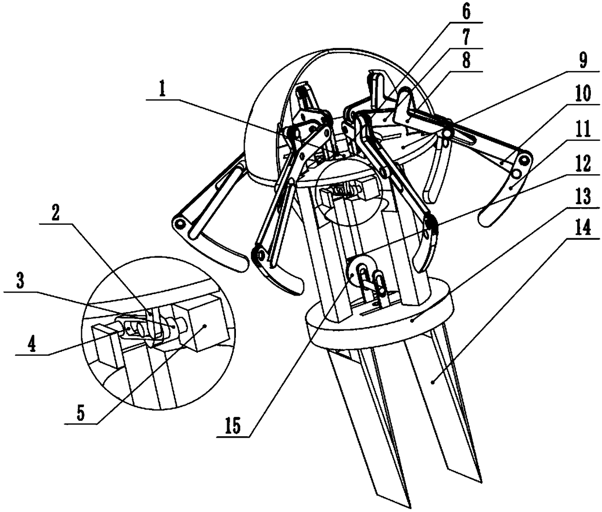 A simulation golden jellyfish robot based on a six-bar mechanism