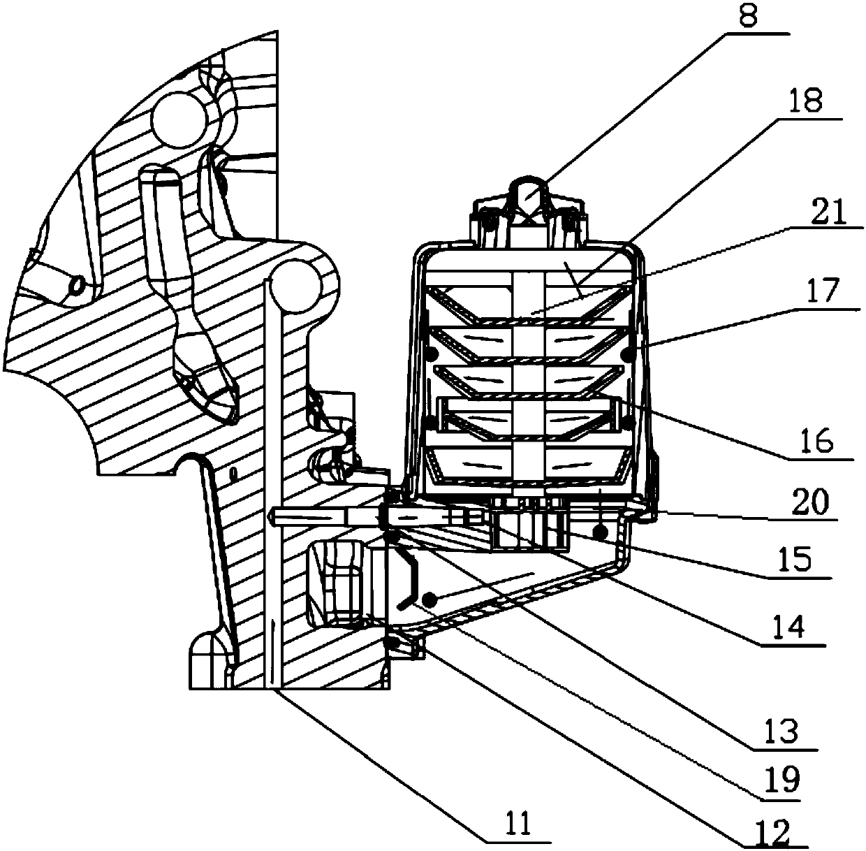 Engine and engine oil-gas separator thereof