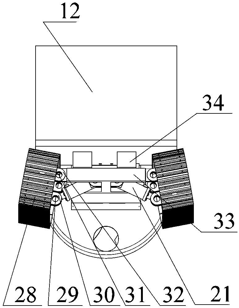 Displacement-crawler-type pipe dredging robot