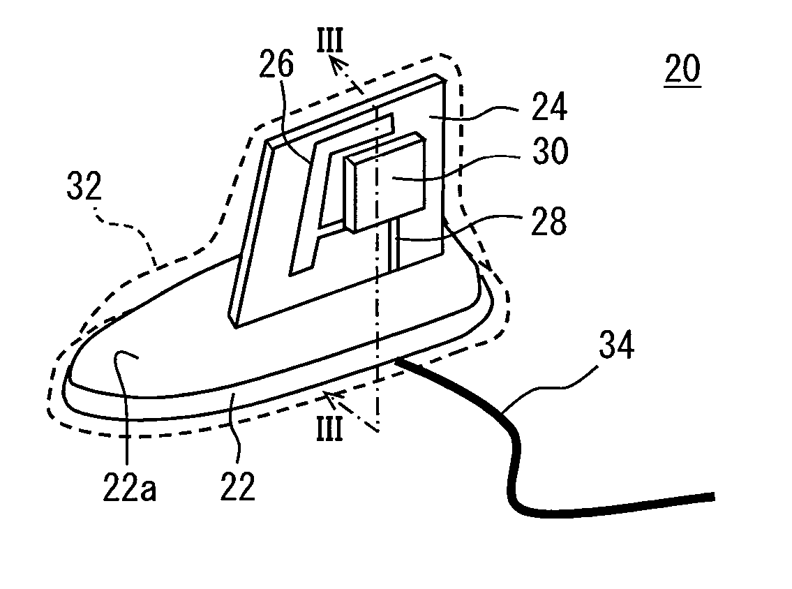 Vehicle-mounted antenna device