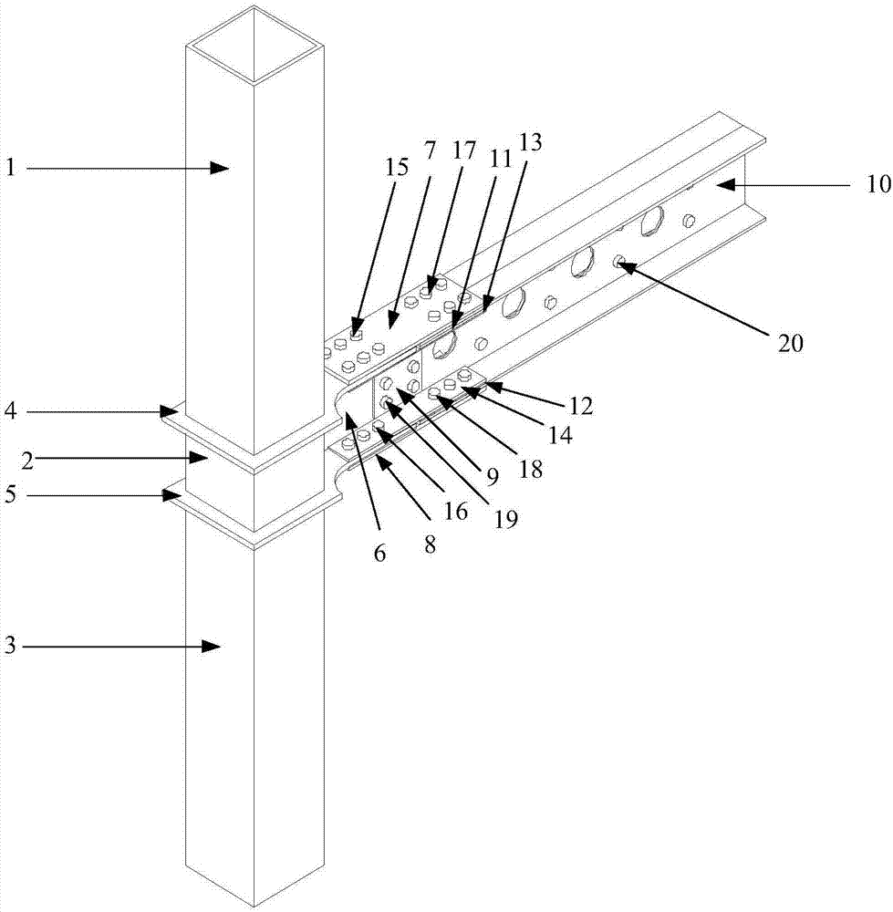 Assembly channel steel punching beam column joint connecting device capable of achieving function recovery