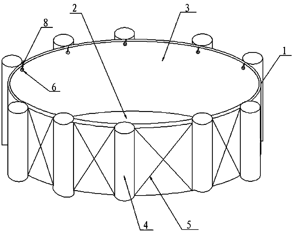 Large-scale emergency rapid waterproof cloth water storage tank