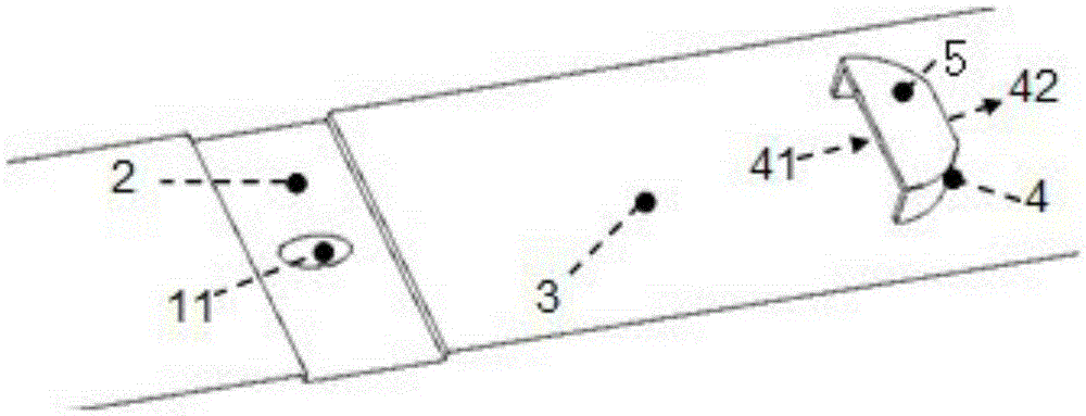 Cover structure for improving cooling efficiency of horizontal gas film on downstream of open slotted hole