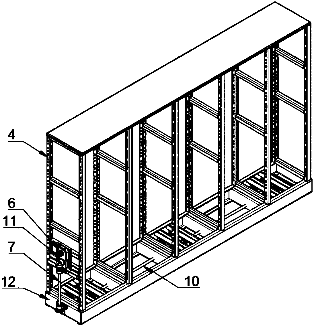 Driving device for file compact shelf cabinet