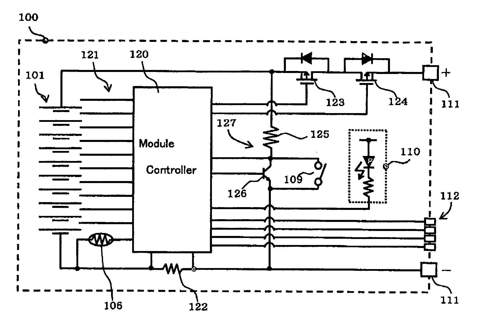 Battery pack having a sensor activated off switch