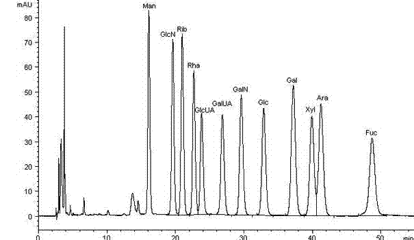 Construction method of ganoderma spore powder polysaccharide fingerprint and standard fingerprint of ganoderma spore powder polysaccharide