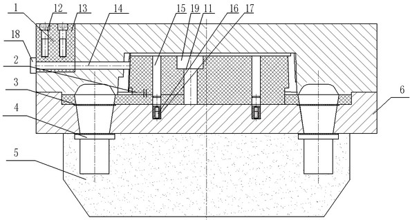 Low-pressure casting mold for aluminum gear chamber