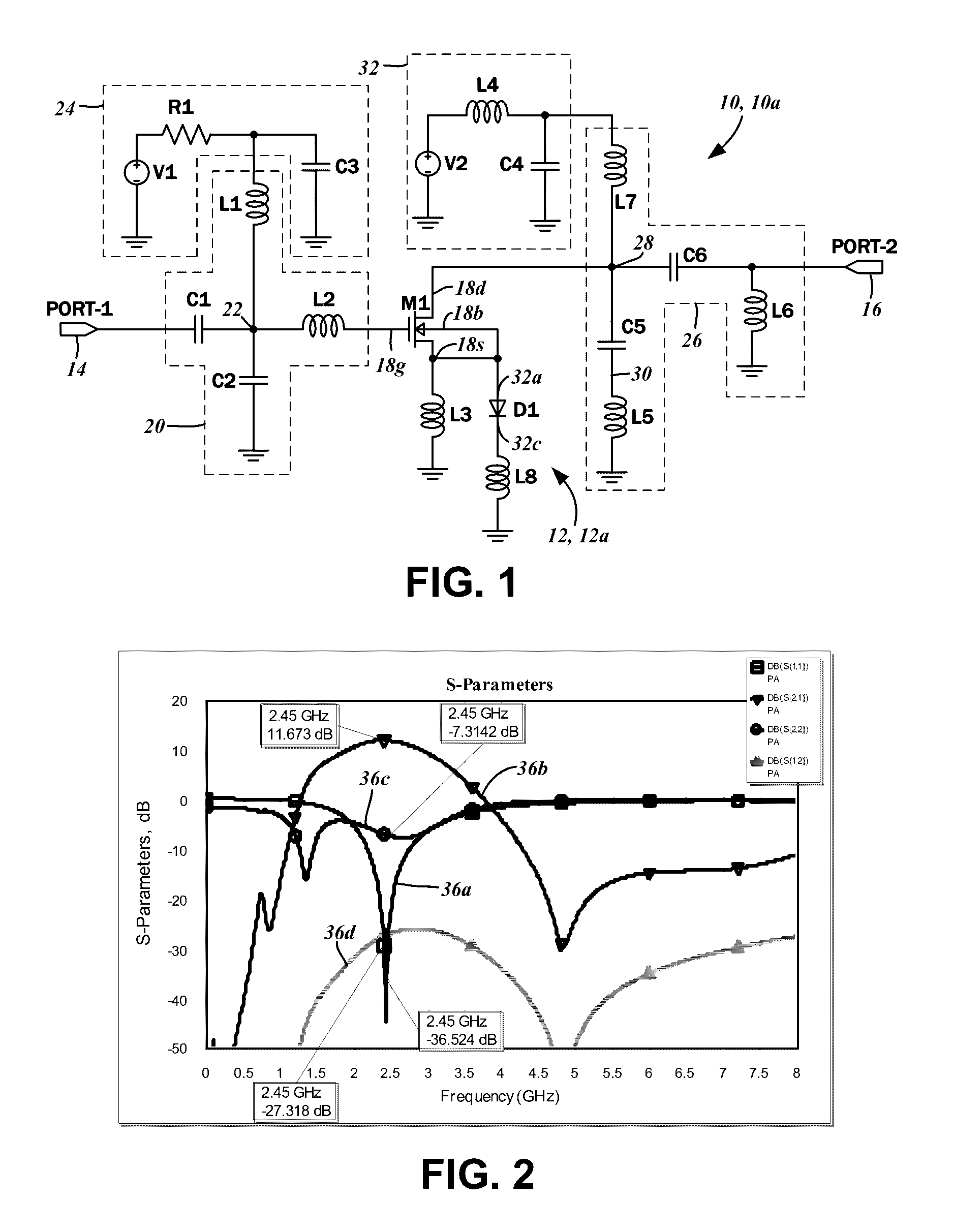 RF power amplifiers with diode linearizer