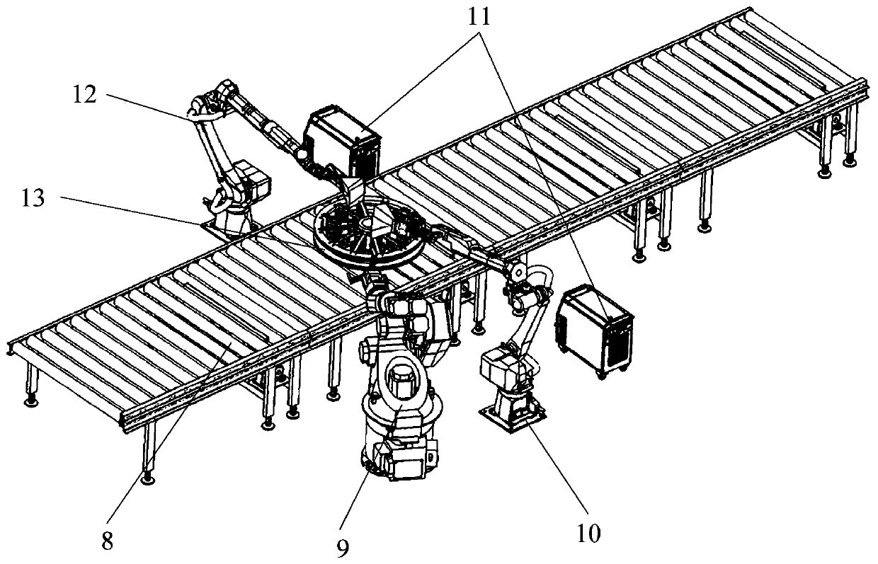 Flexible assembly welding robot workstation