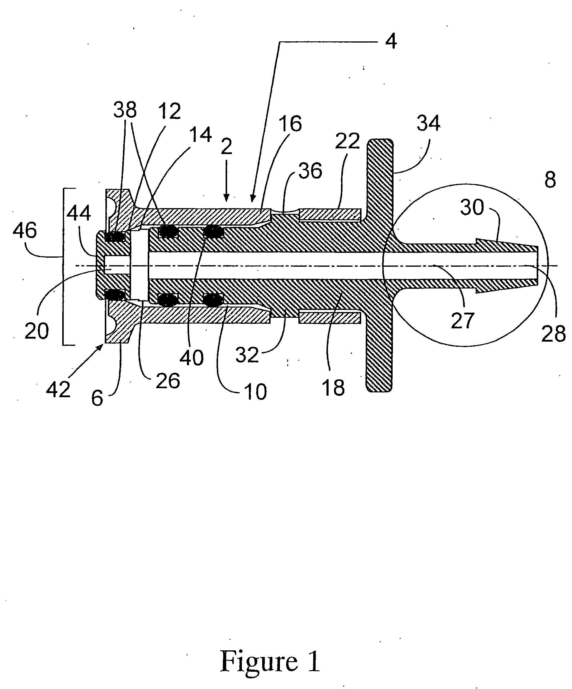 Disposable, sterile fluid transfer device