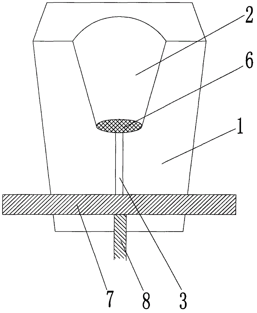 Die for exothermic welding of grounding grid and welding method