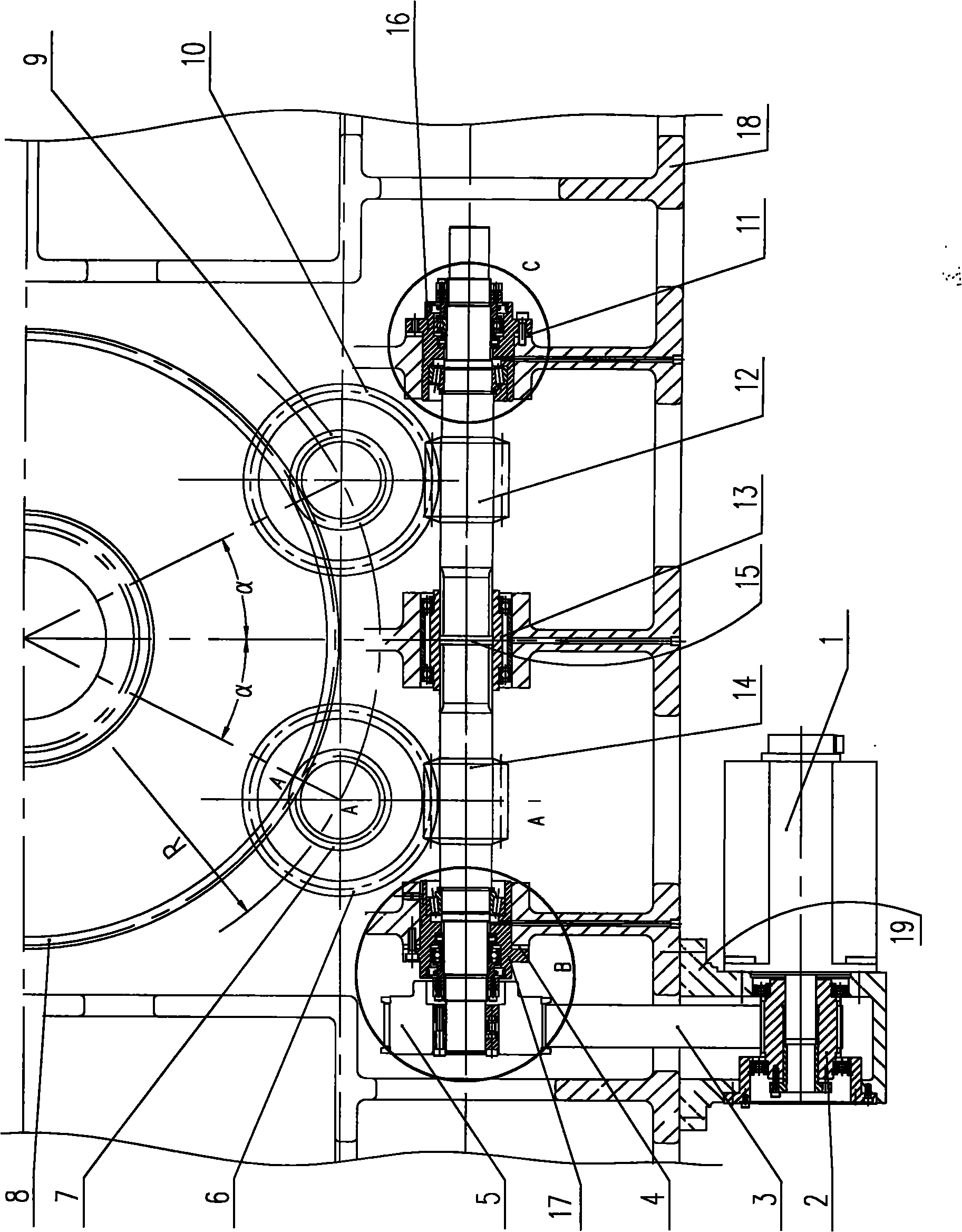 Swivel table driving device with double worm and gear backlash mechanisms