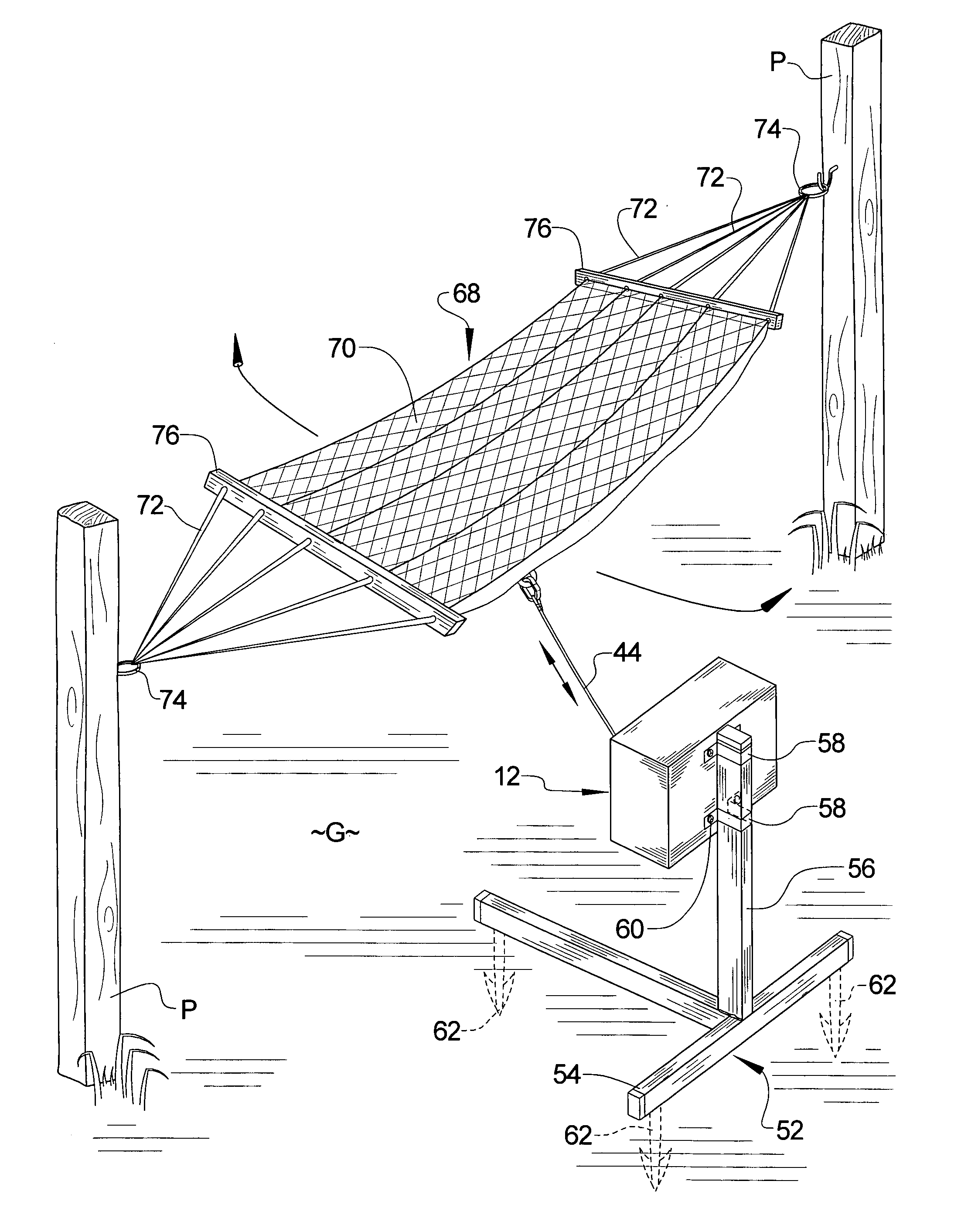 Motorized hammock swinging assembly