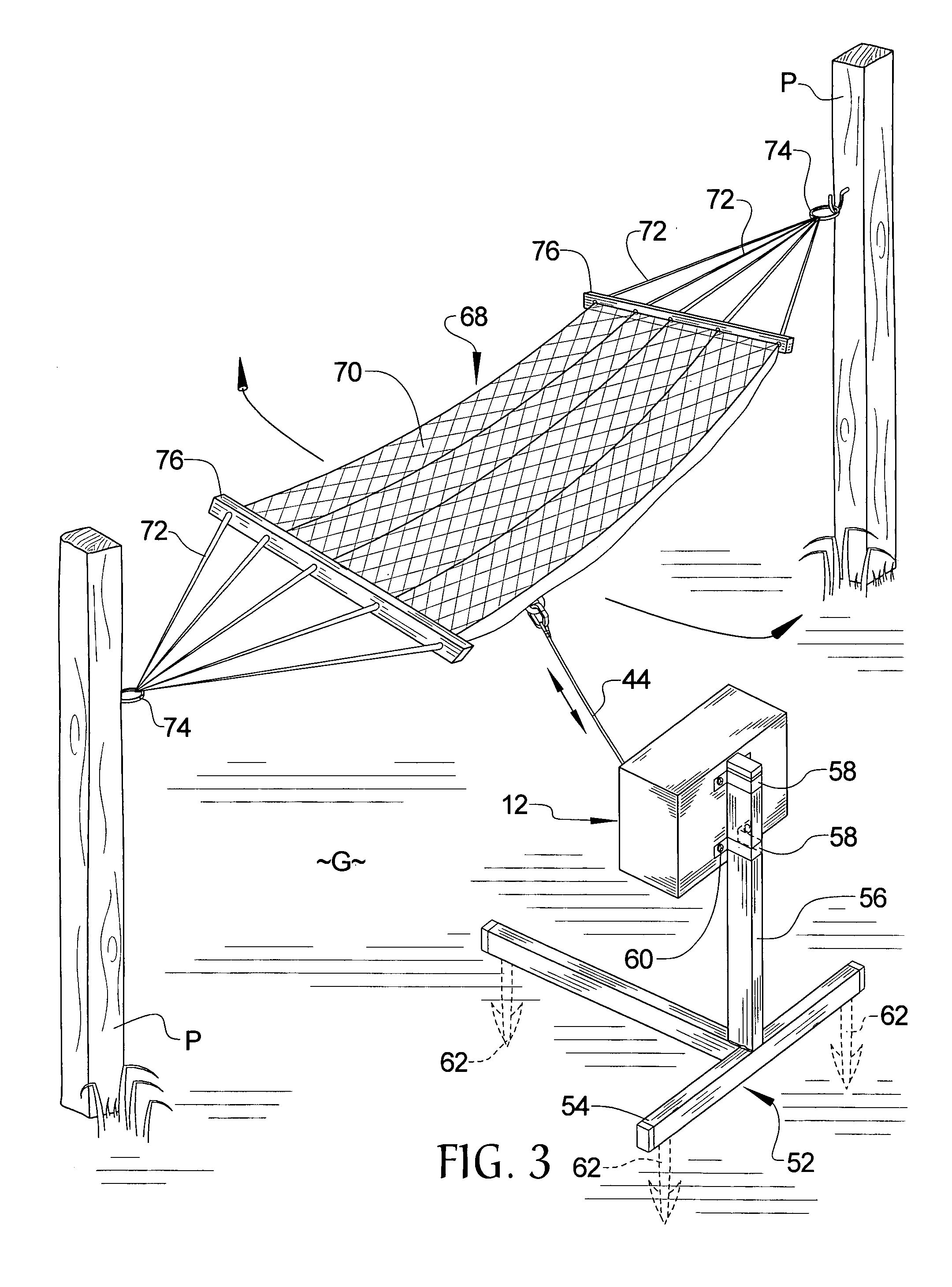 Motorized hammock swinging assembly