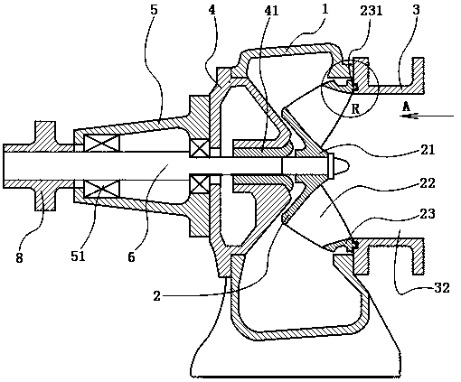 A water ring sealed mixed flow pump