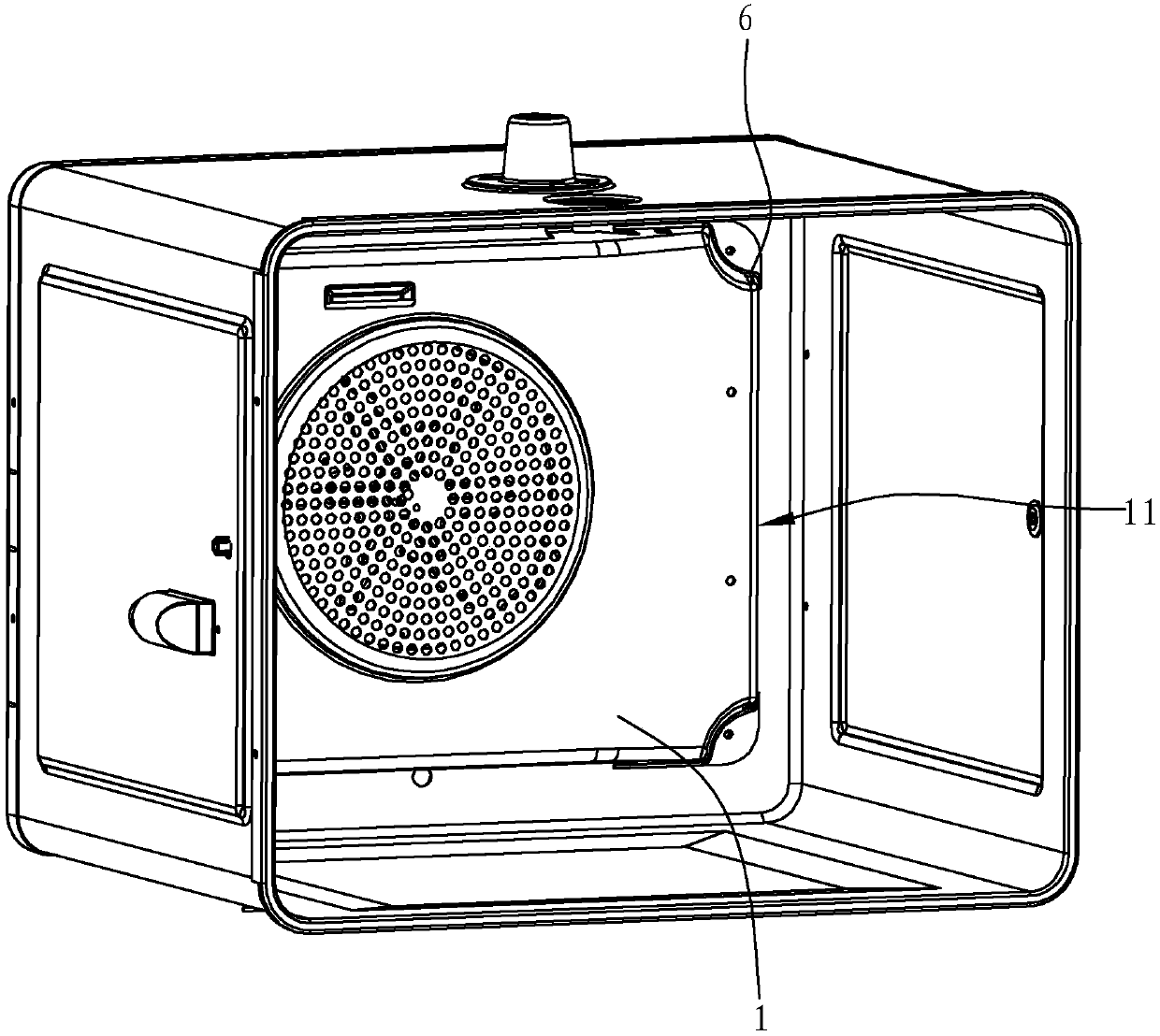 Wind guiding structure and wind guiding method of electric oven