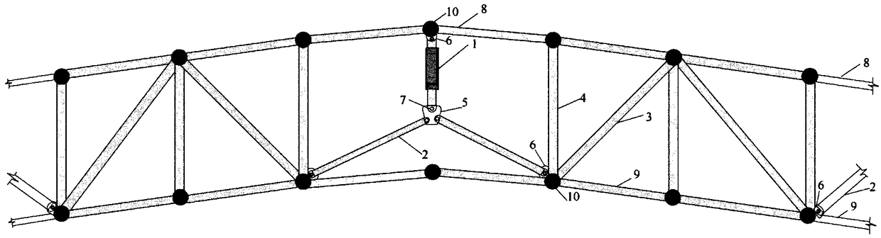 Double-layer reticulated shell structure with circumferential-direction elbow-joint type composite vibration reduction support