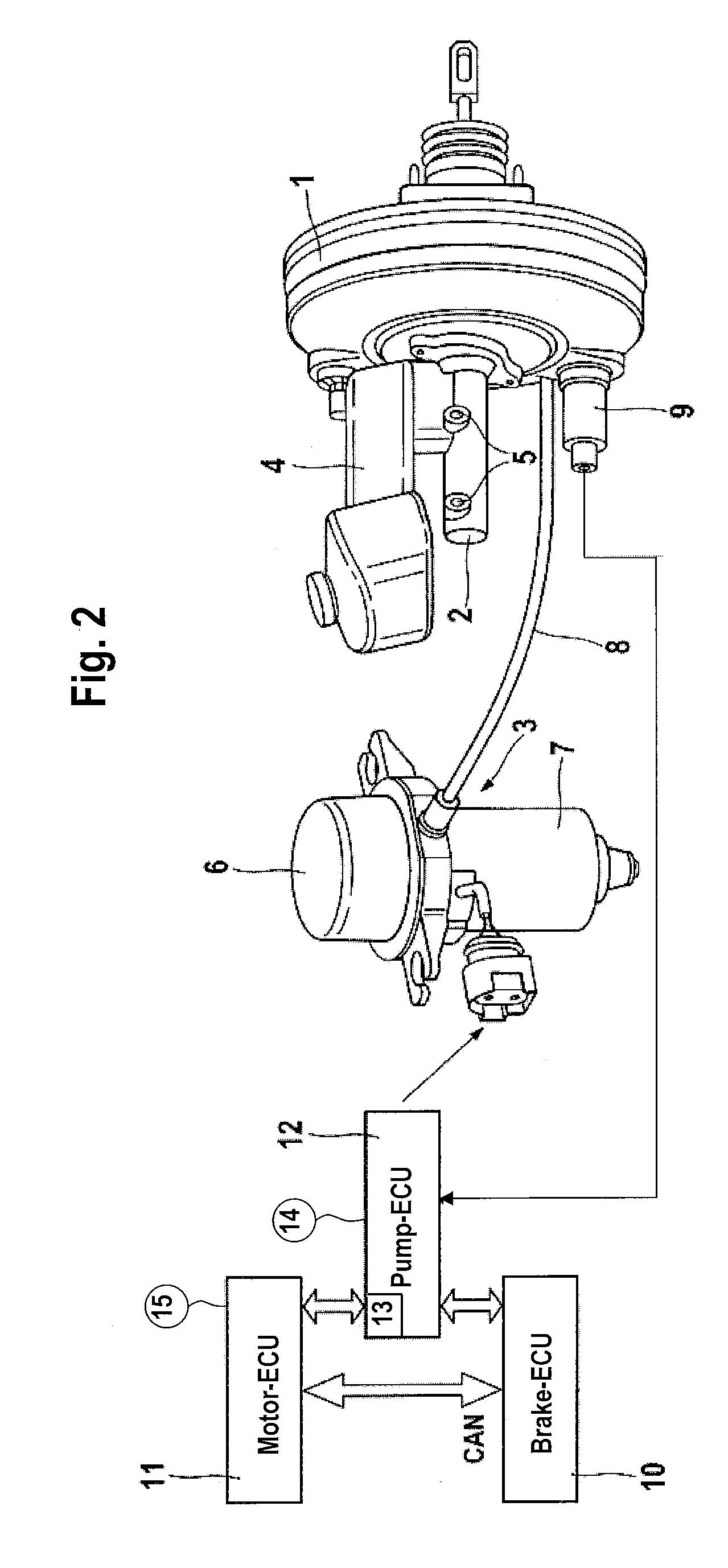 Device for supplying pressure to an actuation unit of a motor vehicle brake system and method for controlling said device