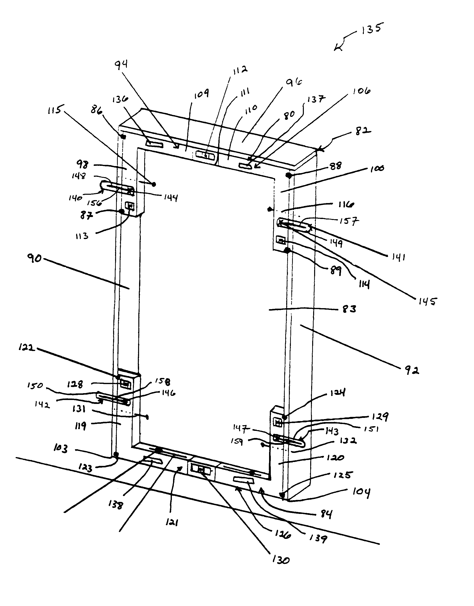 Three sided adjustable level and assembly