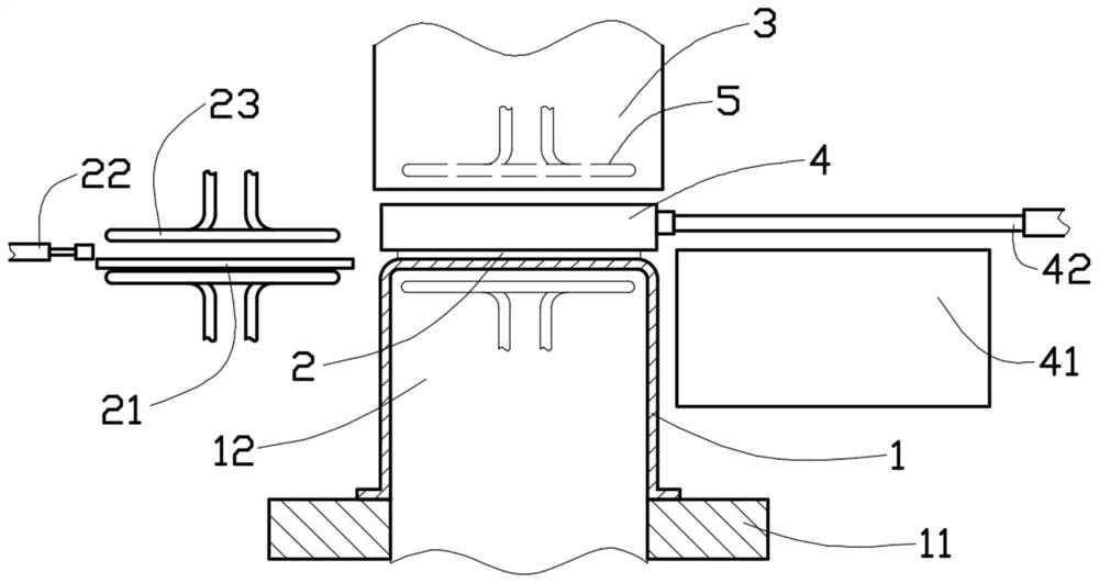 Pot bottom multi-layer pressing production process and production device thereof