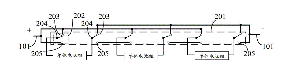 Fast switching type power battery group