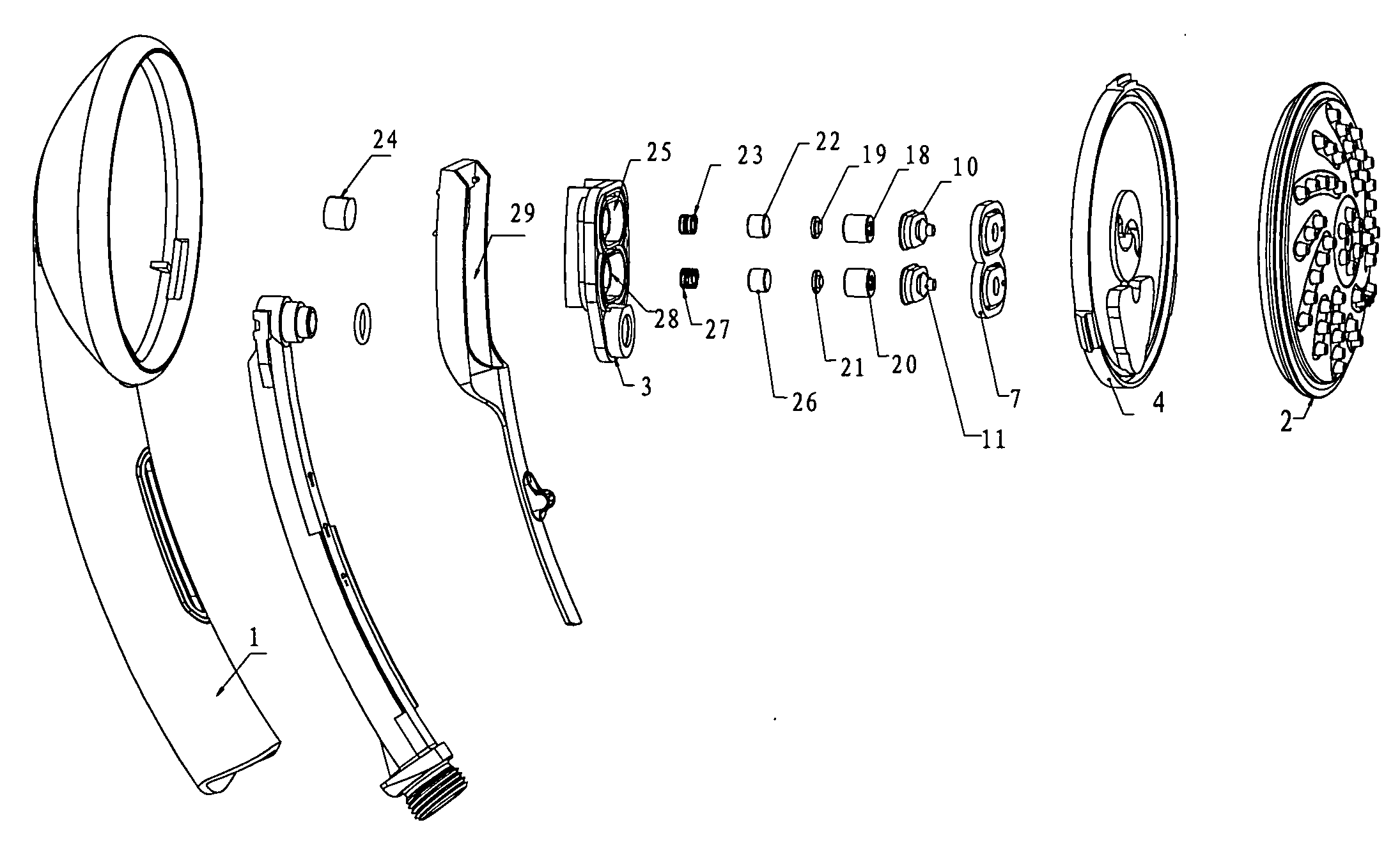 Water Outlet Control Device of Shower Spray Nozzle