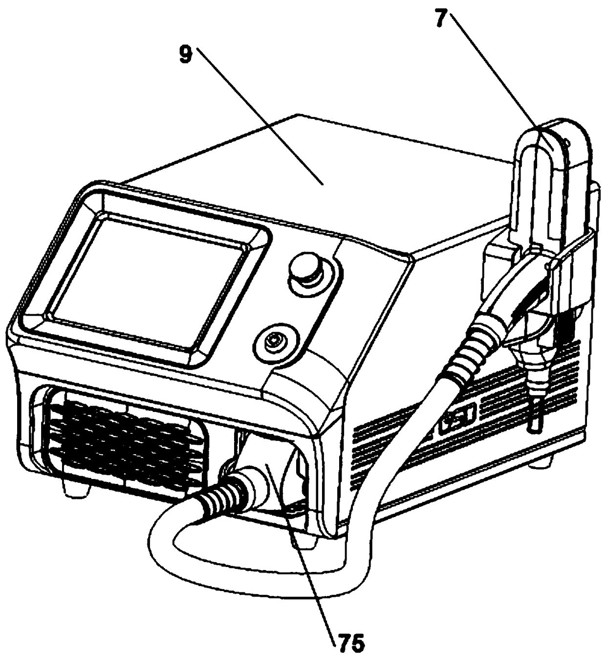 Portable electro-optic Q-switched laser skin therapeutic instrument