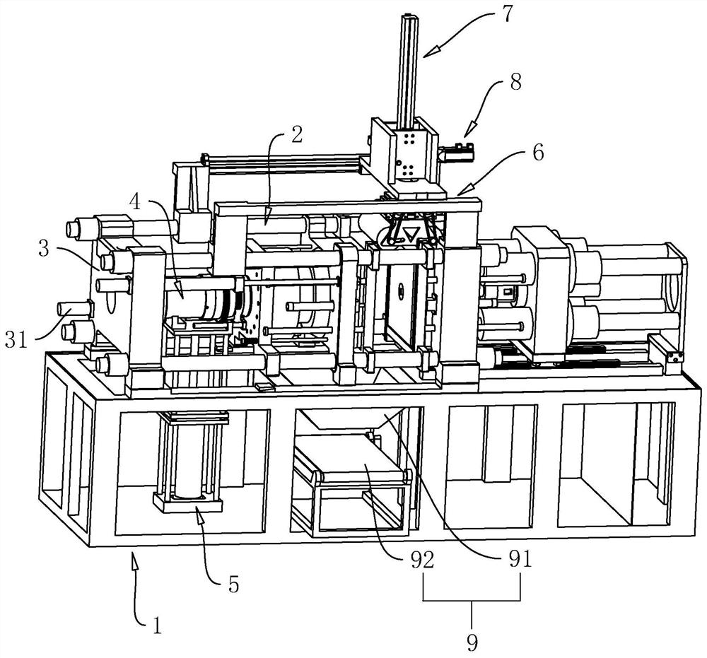 A horizontal injection machine