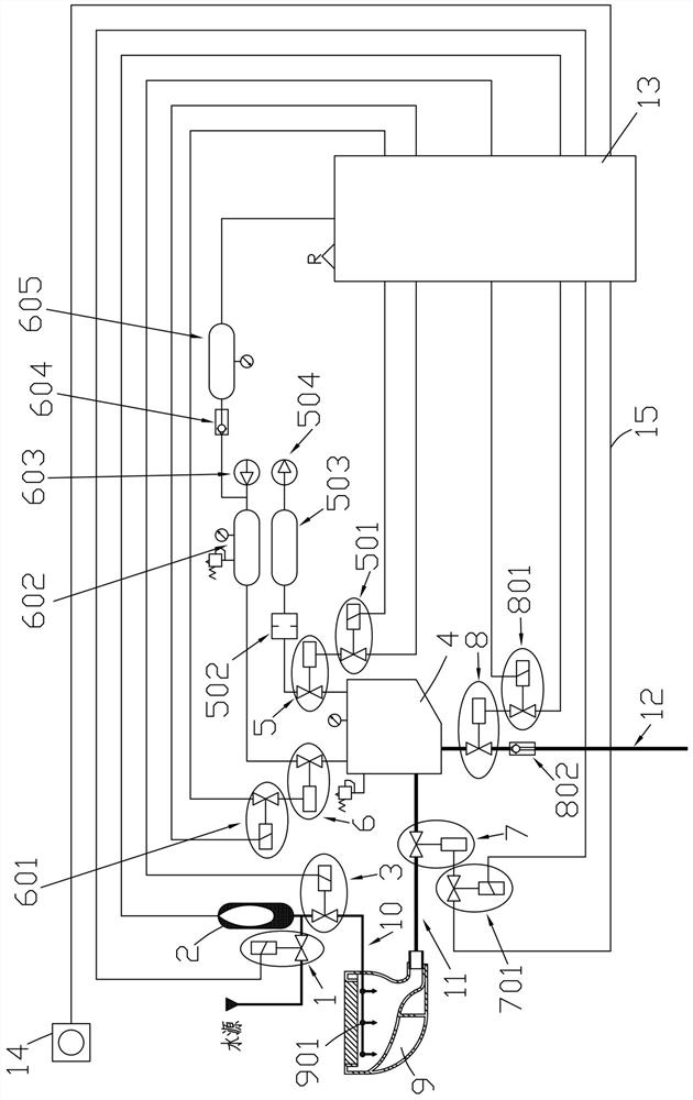 Control method for purely mechanical non-electric control single vacuum toilet system