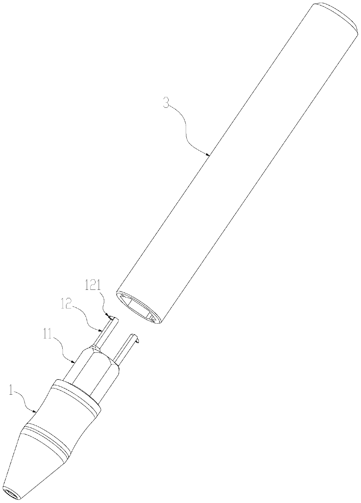 A self-twisting extension buckle pen